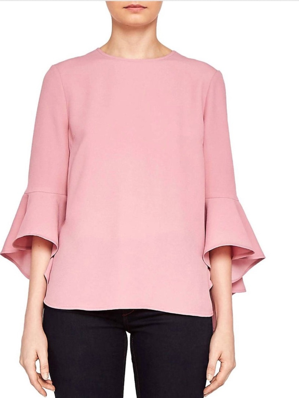 Ted Baker NWOT Pink Juula Waterfall Sleeves Blouse Top